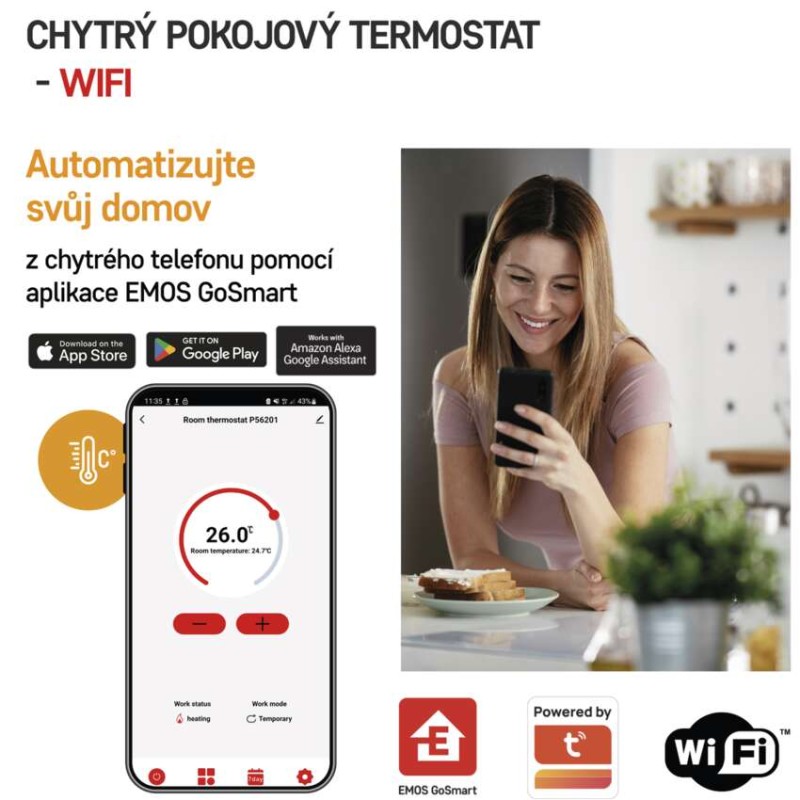 GoSmart Digitální pokojový termostat P56201 s wifi