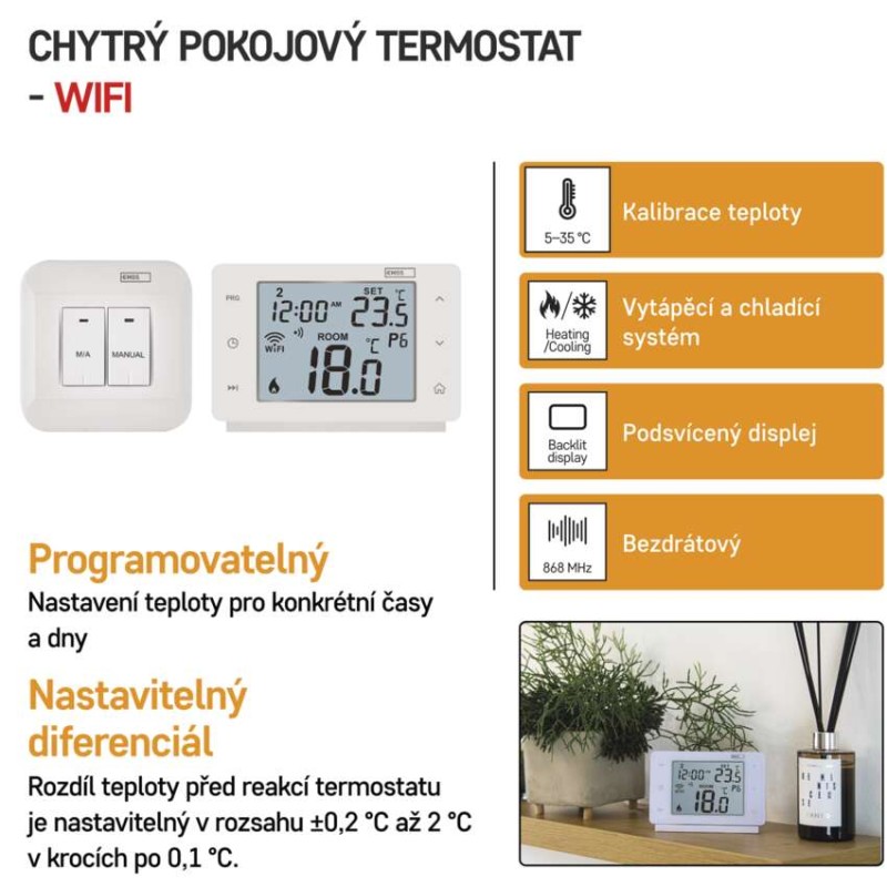 GoSmart Bezdrátový pokojový termostat P56211 s wifi