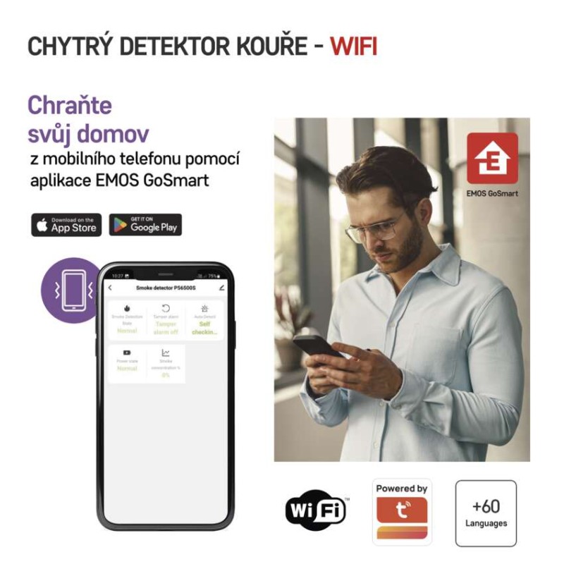 GoSmart Detektor kouře TS380C-HW s Wi-Fi
