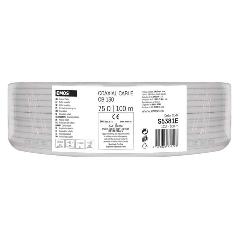 Koaxiální kabel CB130, 100m