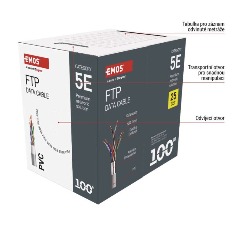 Datový kabel FTP 5E, 100m