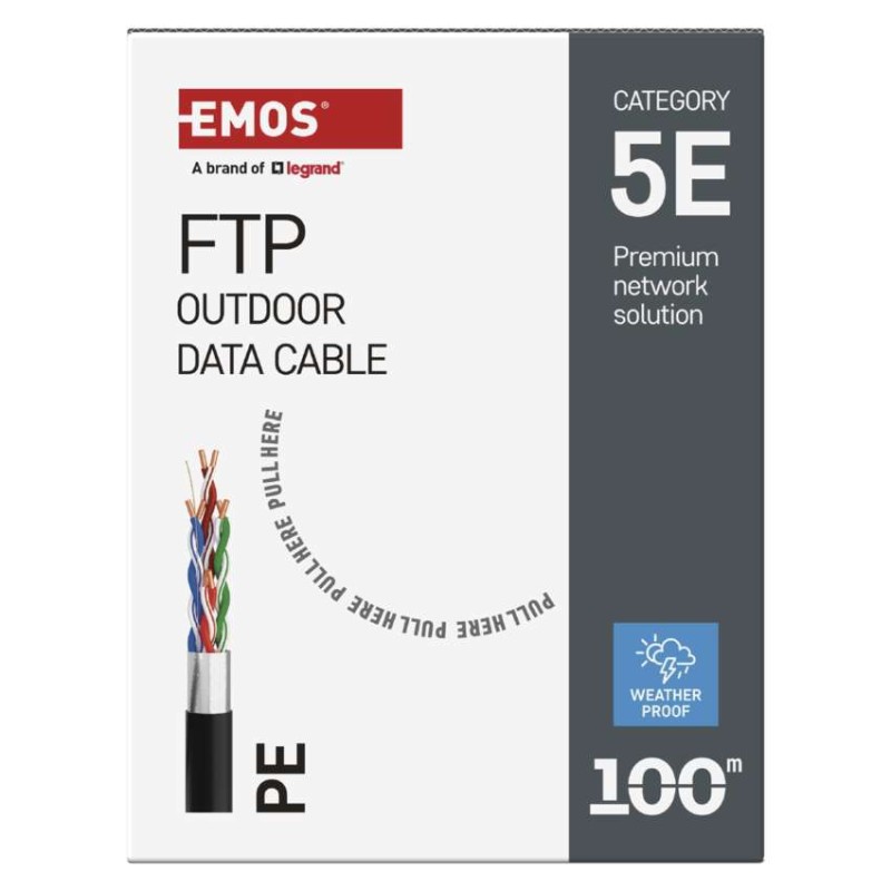 Datový kabel FTP 5E, outdoor, 100m