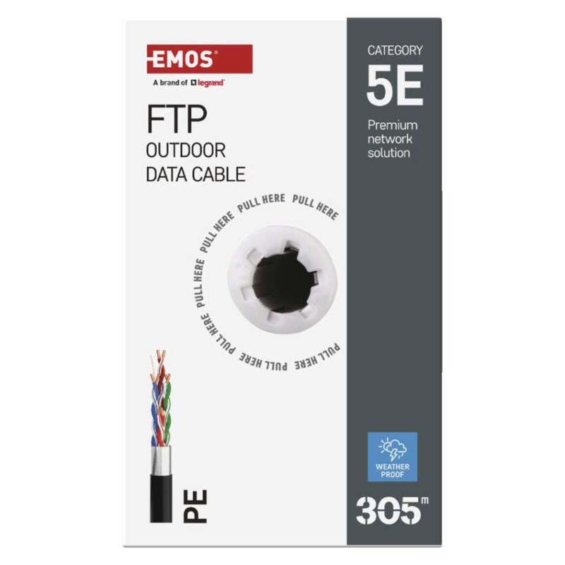 Datový kabel FTP 5E, outdoor, 305 m