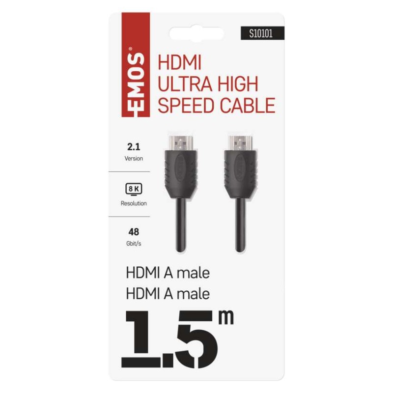HDMI 2.1 high speed kabel A vidlice – A vidlice 1,5 m