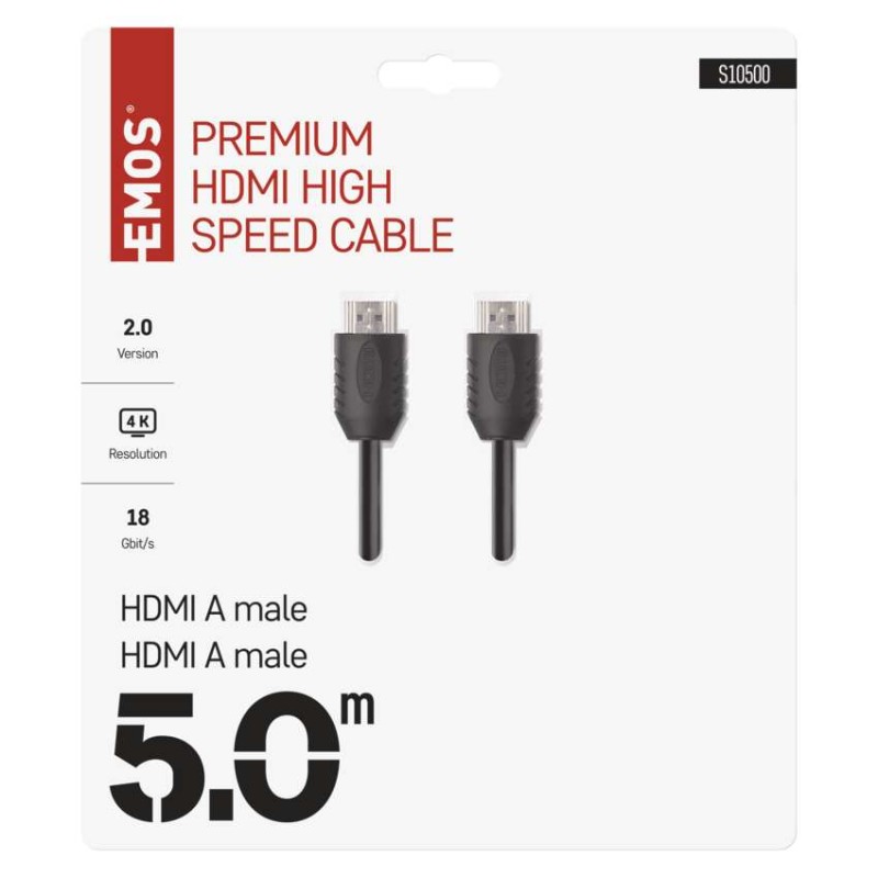 HDMI 2.0 high speed kabel A vidlice – A vidlice 5 m