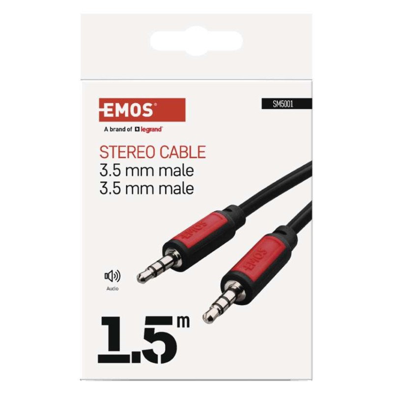 JACK kabel 3,5mm stereo, vidlice - 3,5mm vidlice 1,5m
