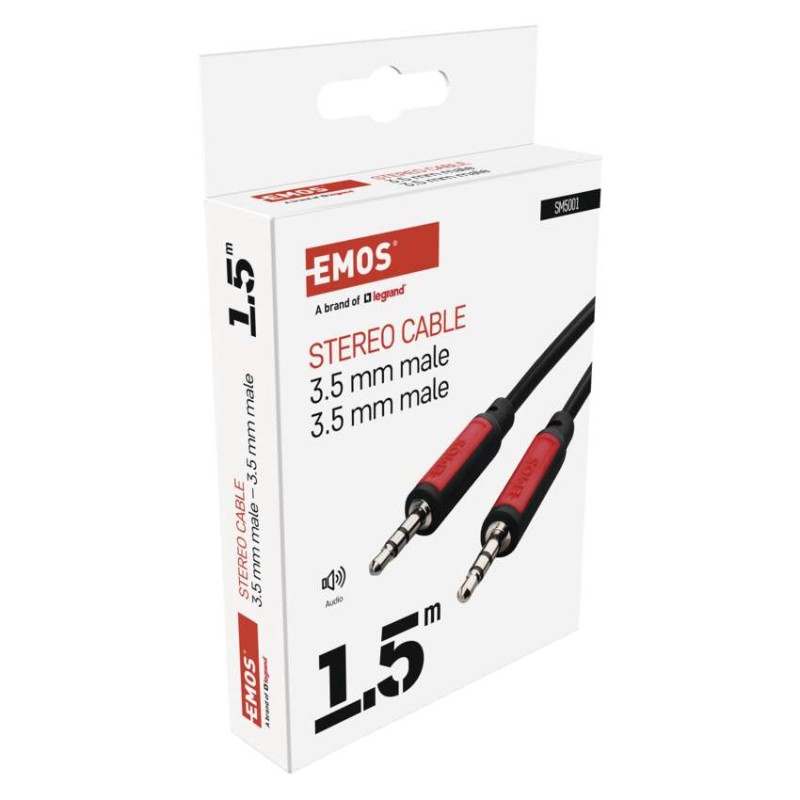 JACK kabel 3,5mm stereo, vidlice - 3,5mm vidlice 1,5m