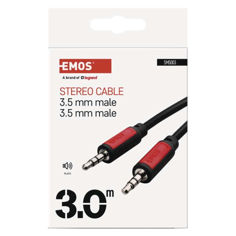JACK kabel 3,5mm stereo, vidlice - 3,5mm vidlice 3m