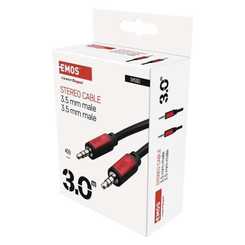 JACK kabel 3,5mm stereo, vidlice - 3,5mm vidlice 3m