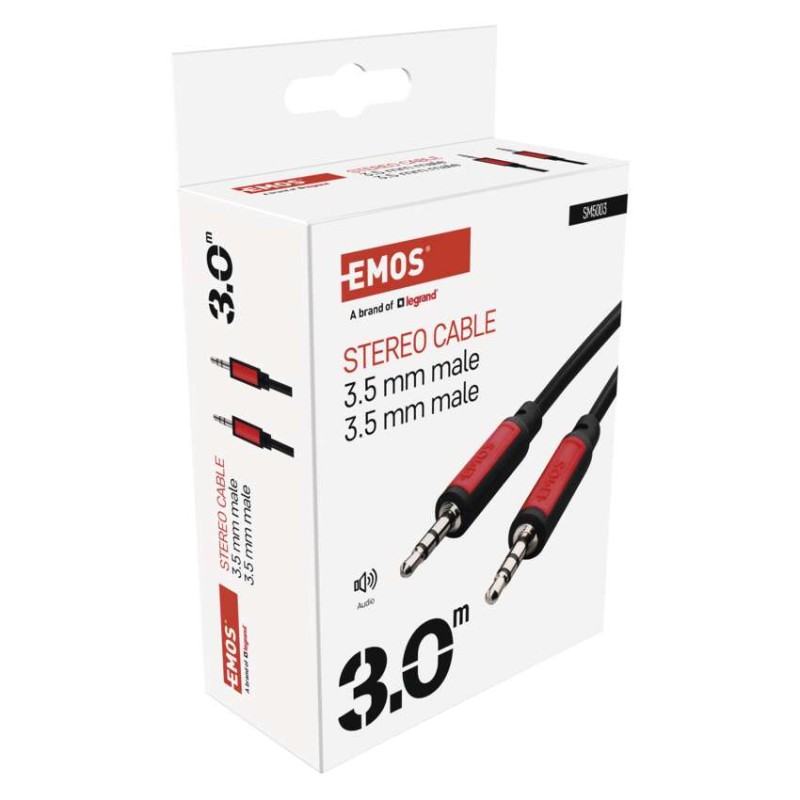 JACK kabel 3,5mm stereo, vidlice - 3,5mm vidlice 3m
