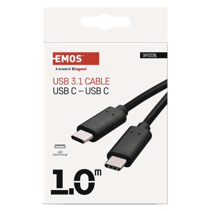 Nabíjecí a datový kabel USB-C 3.1 / USB-C 3.1, 1 m, černý