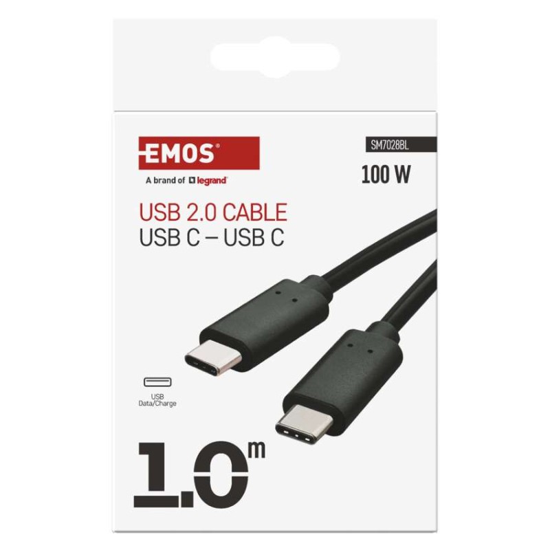 Nabíjecí a datový kabel 2.0 USB-C / USB-C, 1 m, černý