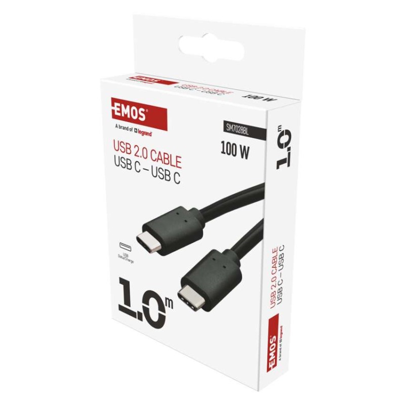 Nabíjecí a datový kabel 2.0 USB-C / USB-C, 1 m, černý