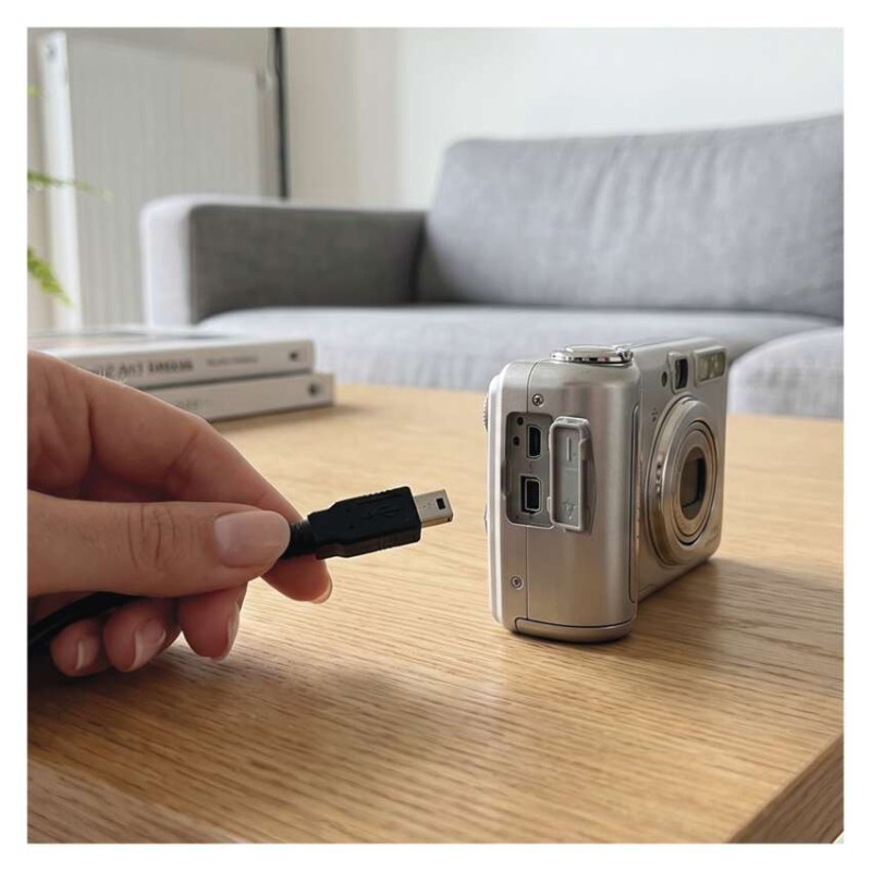 Nabíjecí a datový kabel USB-A 2.0 / mini USB-B 2.0, 2 m, černý
