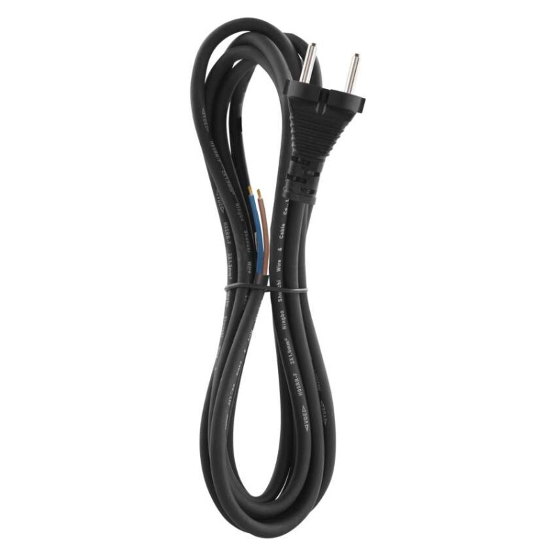 Flexo šňůra gumová 2× 1mm2, 3m, černá