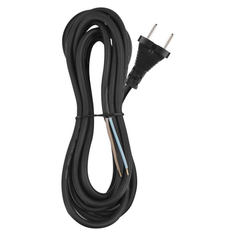 Flexo šňůra gumová 2× 1,5mm2, 5m, černá