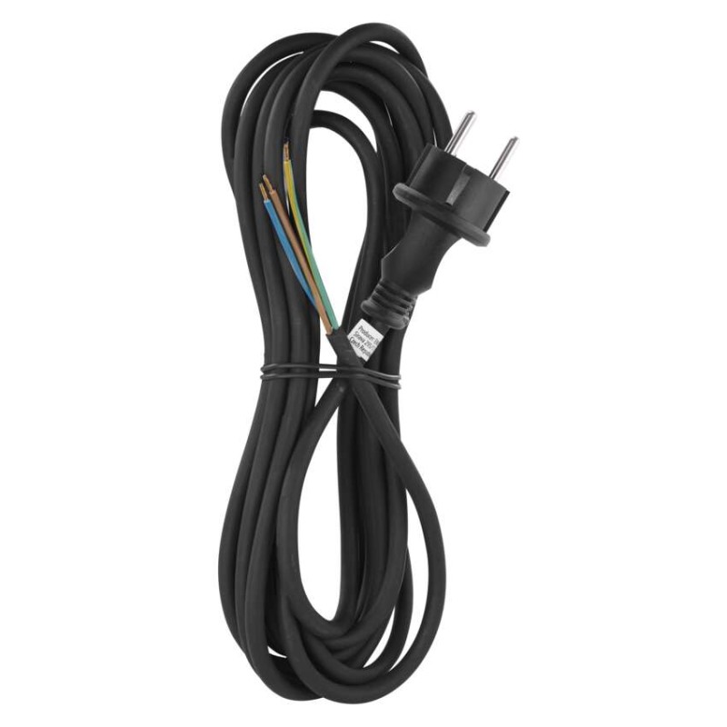 Flexo šňůra guma/neopren 3× 1mm2, 5m, černá