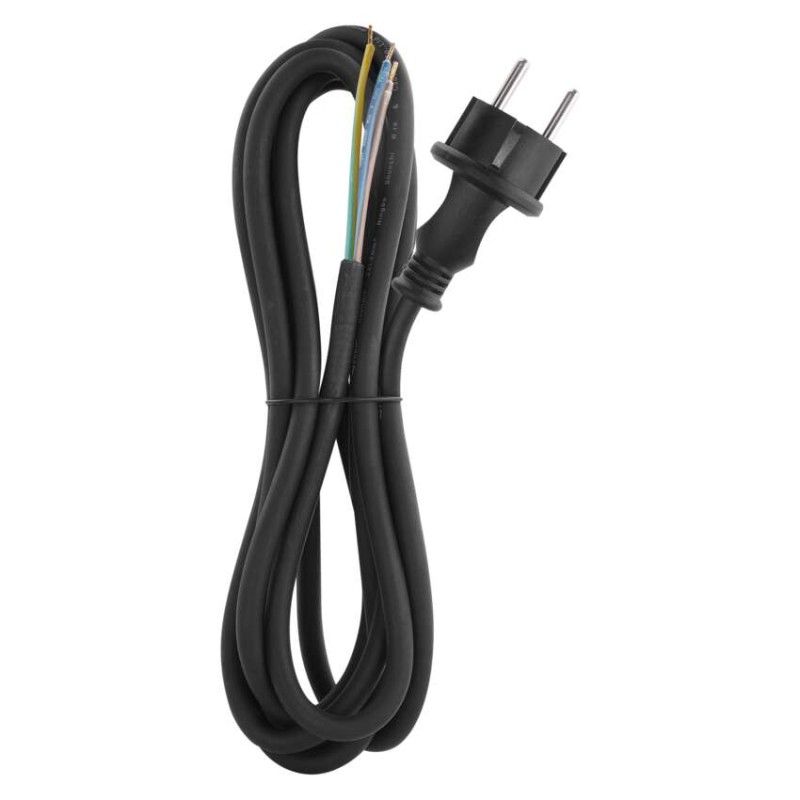 Flexo šňůra gumová 3× 1,5mm2, 3m, černá