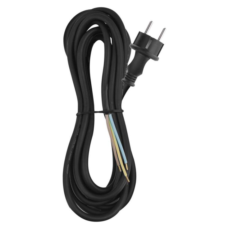 Flexo šňůra gumová 3× 1,5mm2, 5m, černá