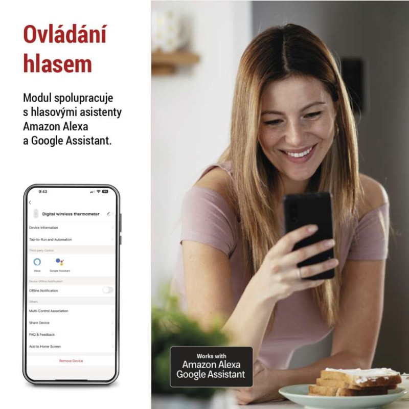 GoSmart Digitální teploměr s vlhkoměrem, bezdrátové čidlo, ZigBee EGS0102