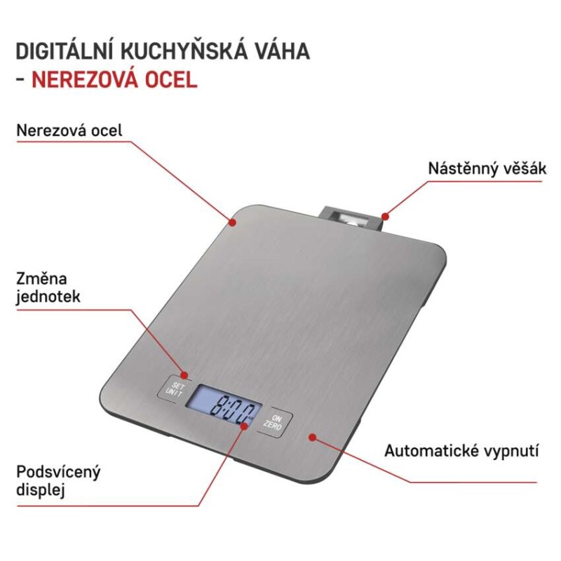 Digitální kuchyňská váha EV023, stříbrná