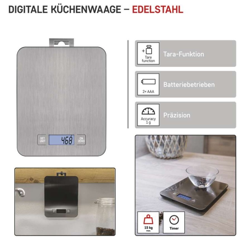 Digitální kuchyňská váha EV023, stříbrná