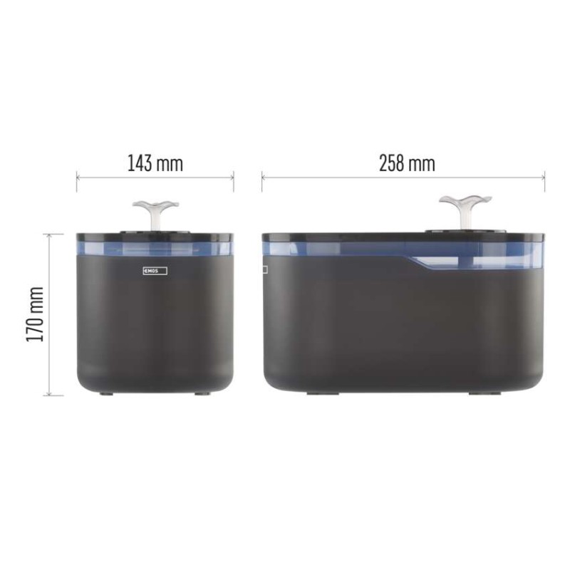 Vodní fontána Pet Care, 2,6 l, šedá
