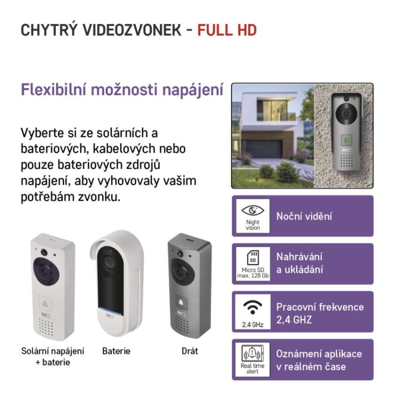 GoSmart Domovní bezdrátový videozvonek IP-09C s wifi