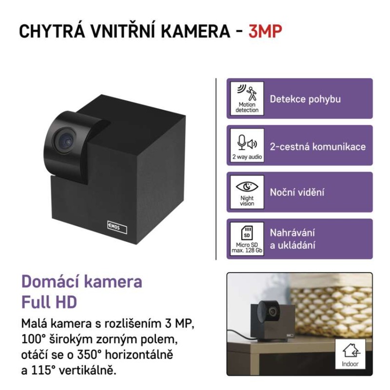 GoSmart Otočná kamera IP-110 CUBE s Wi-Fi