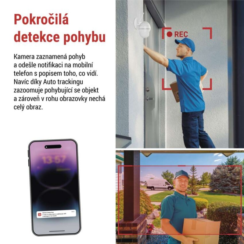 GoSmart Venkovní bateriová kamera IP-1200 WASP s WiFi a solárním panelem