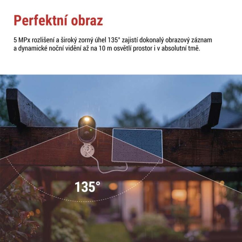 GoSmart Venkovní bateriová kamera IP-1150 SNAP s WiFi a solárním panelem