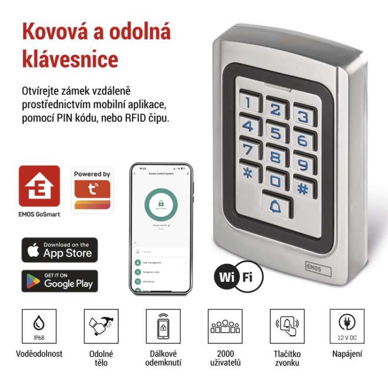 GoSmart Kódová klávesnice IP-006AX, Wi-Fi