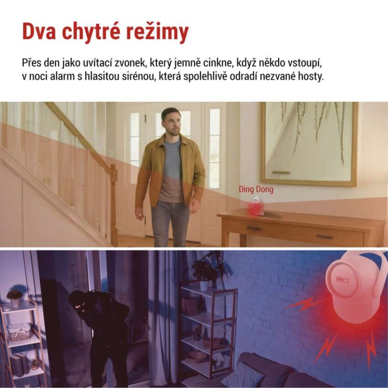 GoSmart alarm IP‑1256L GUARDIAN s pohybovým čidlem, 6× dveřní/okenní senzor, WiFi