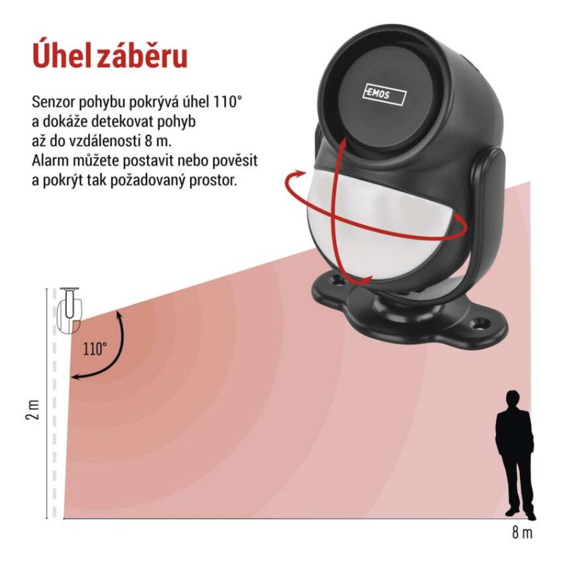 Alarm s pohybovým čidlem EM‑125L PROTECTOR