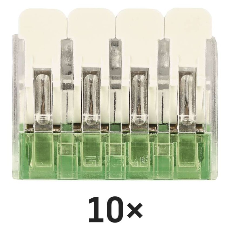 Páčková spojovací svorka 4× 0,2–4 mm2, 10 ks