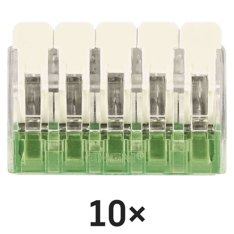 Páčková spojovací svorka 5× 0,2–4 mm2, 10 ks