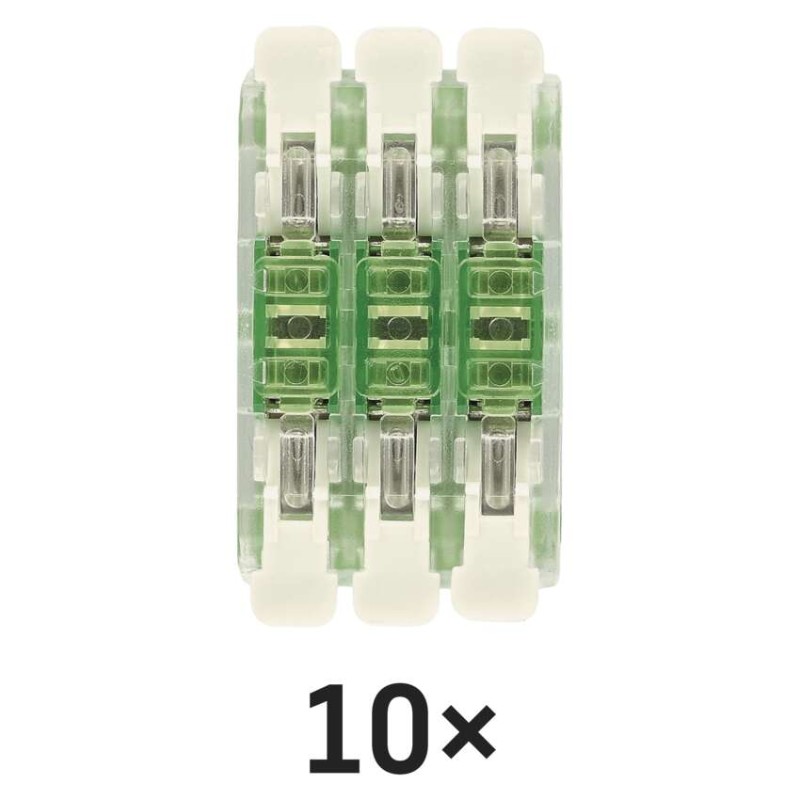 Přímá páčková spojovací svorka 6× 0,2–4 mm2, 10 ks