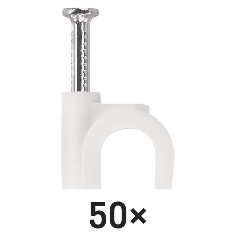 Kabelová příchytka 10 mm, bílá, 50 ks
