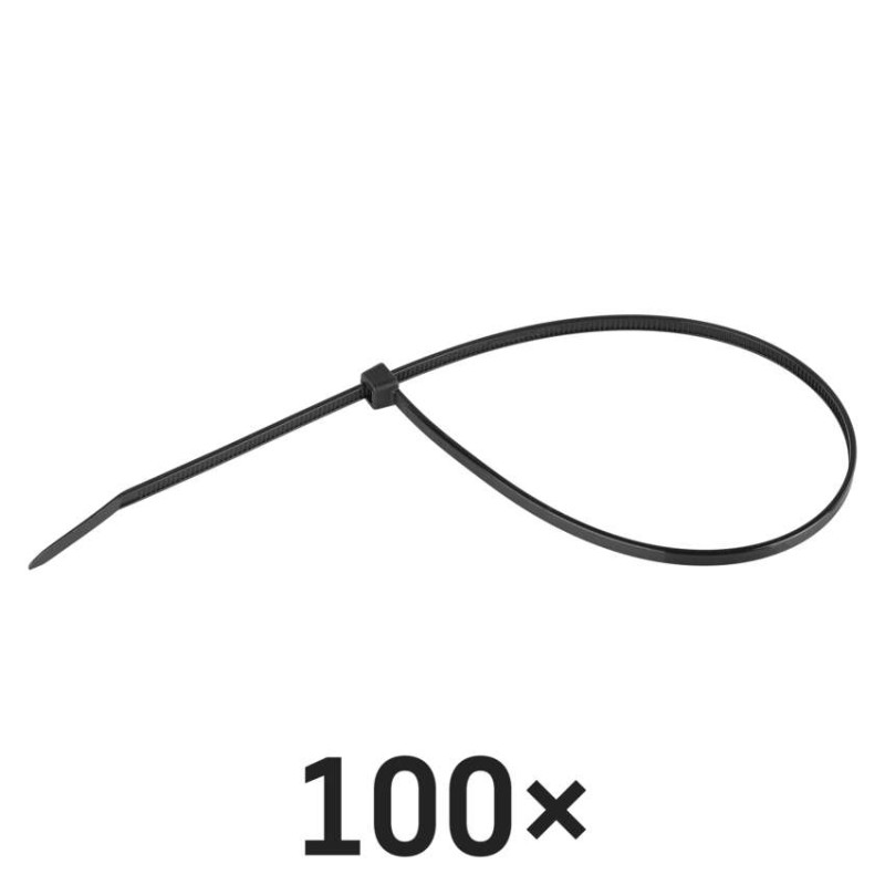 Stahovací páska 300×3,5 mm, černá, 100 ks