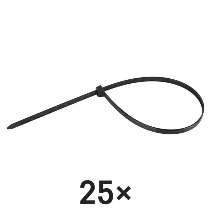 Stahovací páska 450×7,6 mm, černá, 25 ks