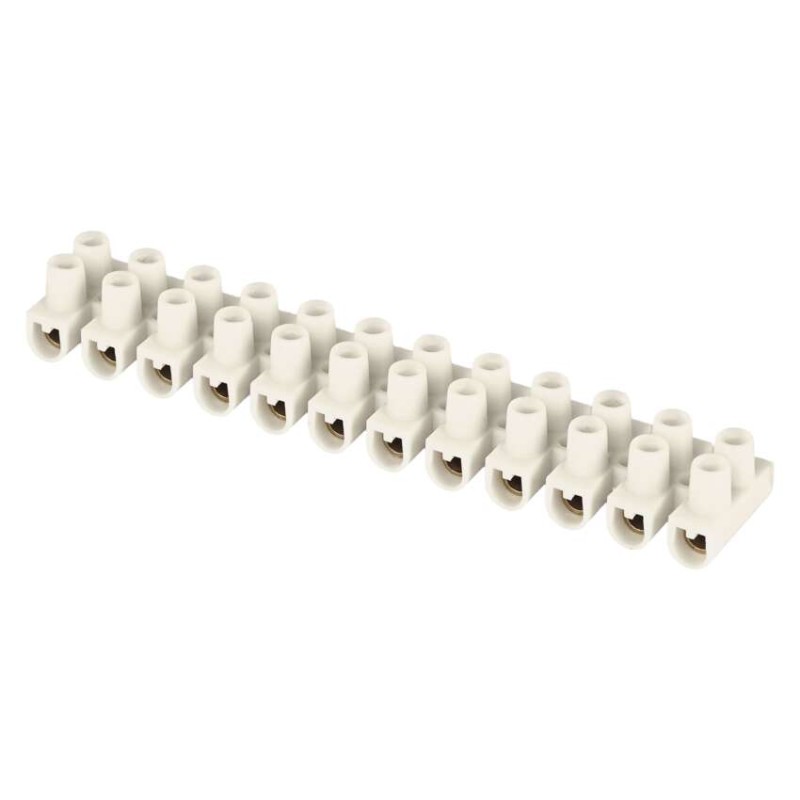 Šroubová svorkovnice 12× 2,5–4 mm2, 450 V, bílá