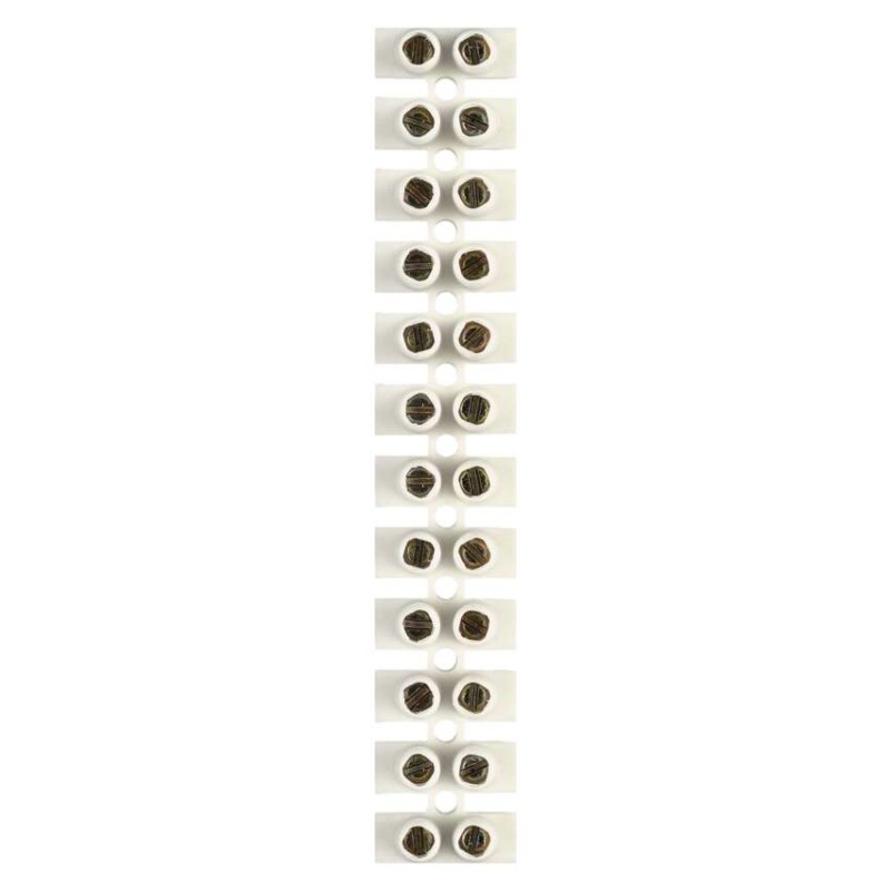 Šroubová svorkovnice 12× 2,5–4 mm2, 450 V, bílá