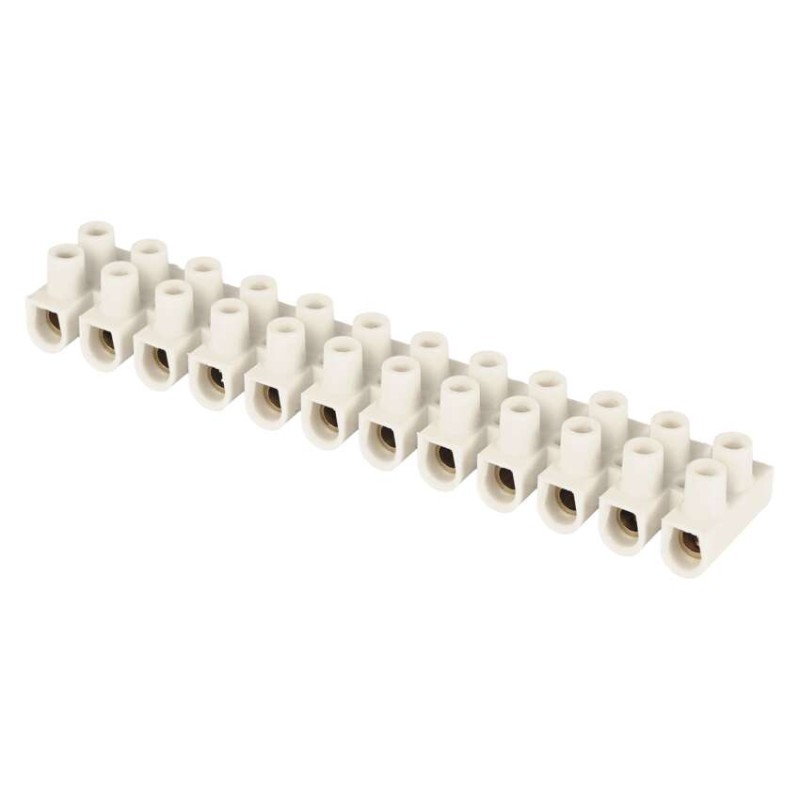 Šroubová svorkovnice 12× 6–10 mm2, 450 V, bílá