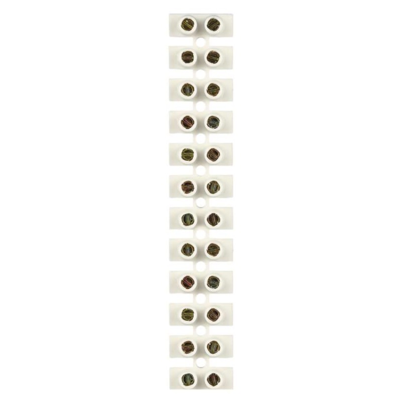 Šroubová svorkovnice 12× 6–10 mm2, 450 V, bílá