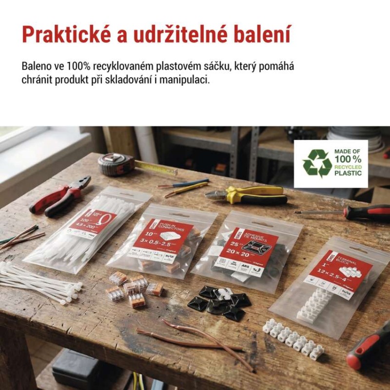 Šroubová svorkovnice 12× 6–10 mm2, 450 V, bílá, 10 ks