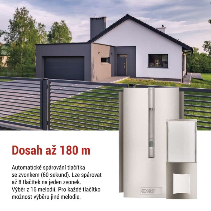 Domovní bezdrátový zvonek P5760 do zásuvky, s možností prodloužení signálu