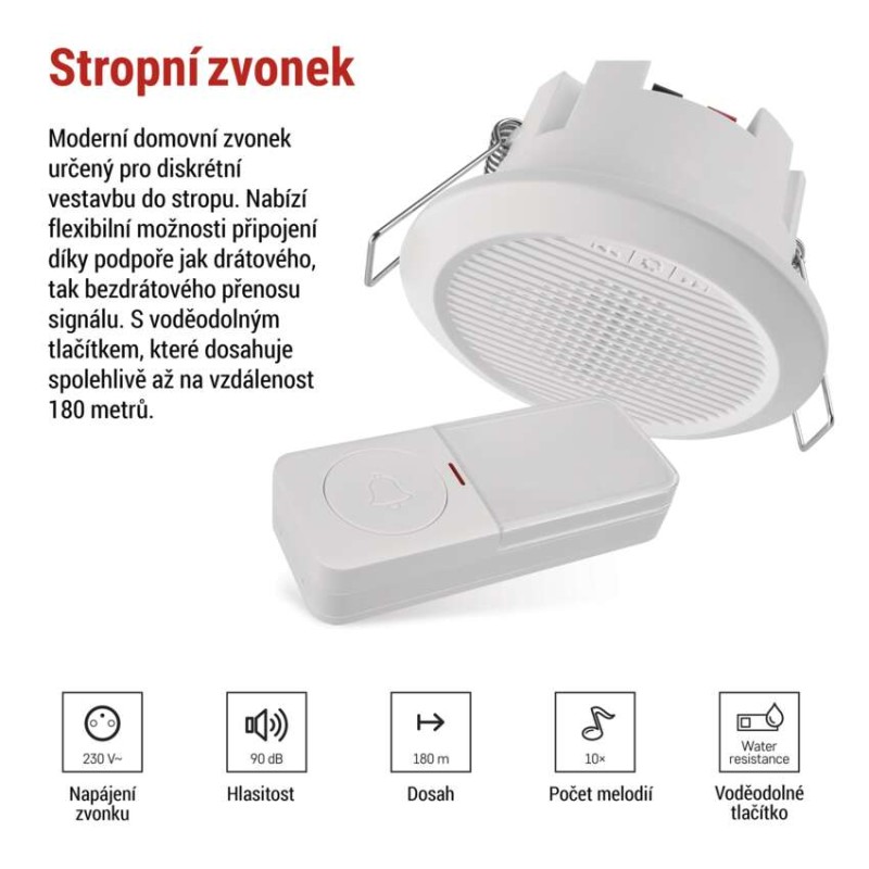 Domovní drátový/bezdrátový zvonek P57103 do zásuvky