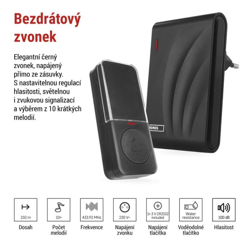 Domovní bezdrátový zvonek P5727N do zásuvky