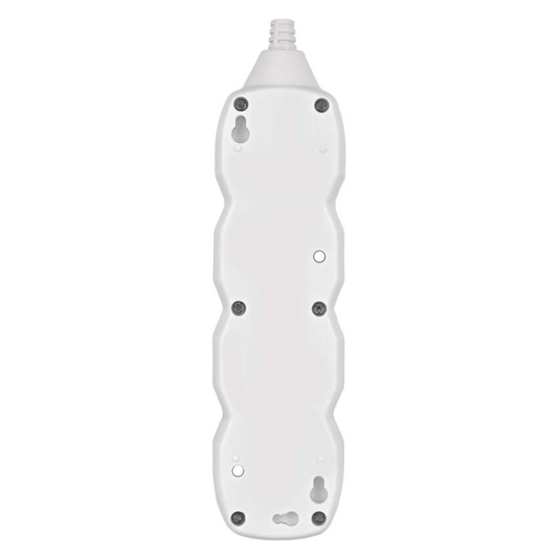 Prodlužovací kabel 5 m / 3 zásuvky / s vypínačem / bílý / PVC / 1 mm2