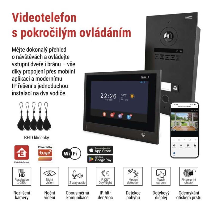 GoSmart Sada domovního videotelefonu IP-880A 2WIRE s WiFi